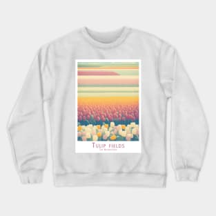 Vintage Retro Dutch Tulip Fields Panorama Crewneck Sweatshirt